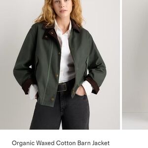 Quince Organic Waxed Cotton Barn Jacket - Green